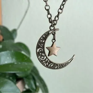 Sterling Silver Stevie Nicks Necklace Crescent Moon Stevie Nicks